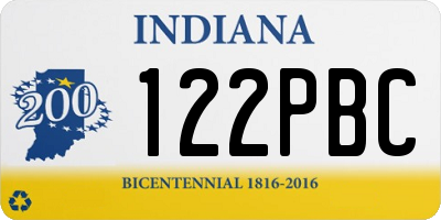 IN license plate 122PBC