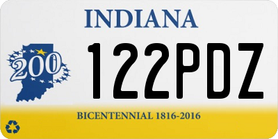 IN license plate 122PDZ