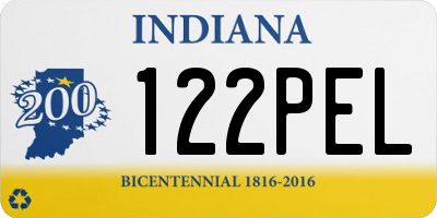 IN license plate 122PEL