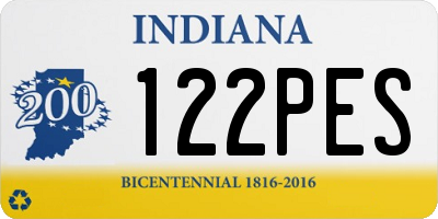 IN license plate 122PES