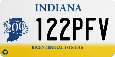IN license plate 122PFV