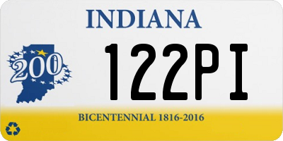 IN license plate 122PI