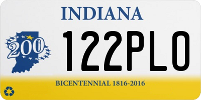 IN license plate 122PLO