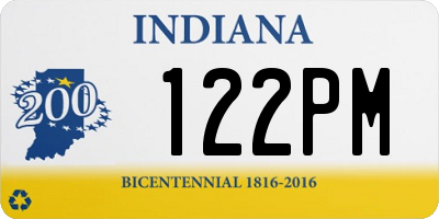 IN license plate 122PM