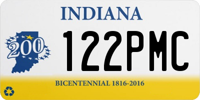 IN license plate 122PMC