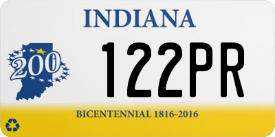 IN license plate 122PR