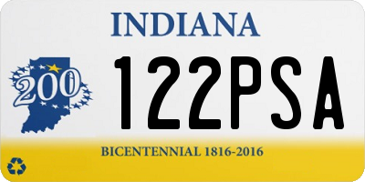 IN license plate 122PSA