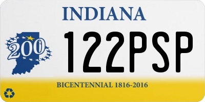 IN license plate 122PSP