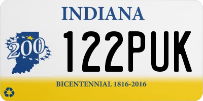IN license plate 122PUK