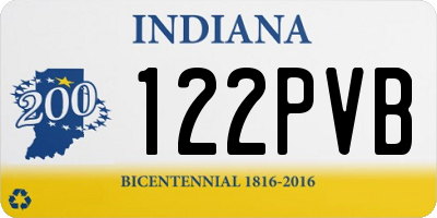 IN license plate 122PVB