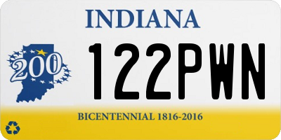 IN license plate 122PWN