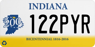IN license plate 122PYR