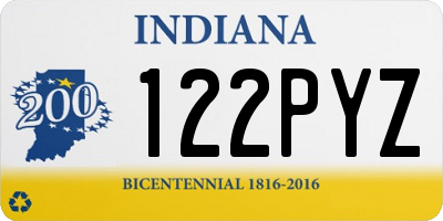 IN license plate 122PYZ