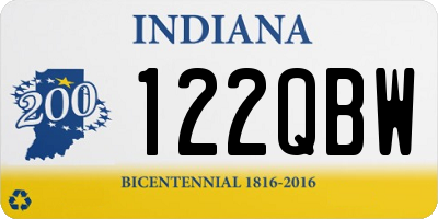 IN license plate 122QBW