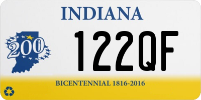 IN license plate 122QF