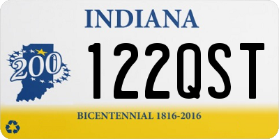 IN license plate 122QST