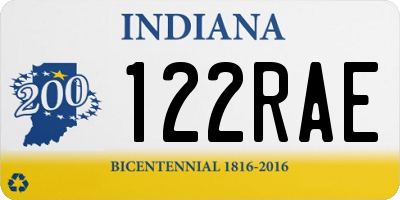 IN license plate 122RAE