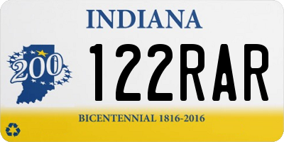 IN license plate 122RAR