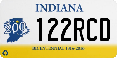IN license plate 122RCD