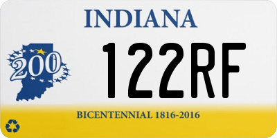IN license plate 122RF