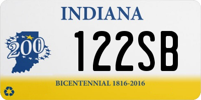 IN license plate 122SB