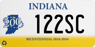 IN license plate 122SC