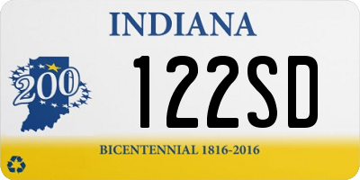 IN license plate 122SD