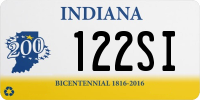 IN license plate 122SI