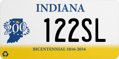 IN license plate 122SL