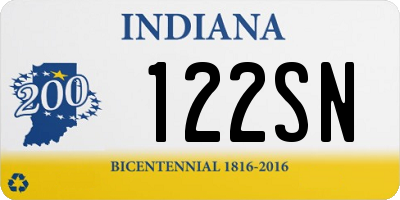 IN license plate 122SN