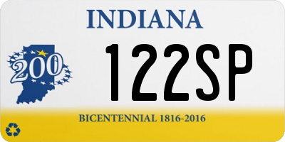 IN license plate 122SP