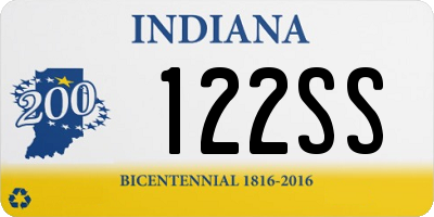 IN license plate 122SS