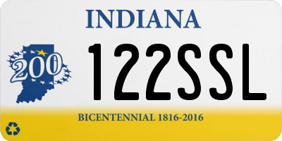 IN license plate 122SSL