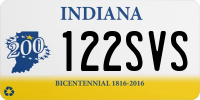 IN license plate 122SVS