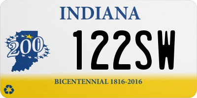 IN license plate 122SW