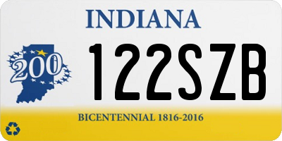 IN license plate 122SZB