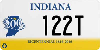 IN license plate 122T