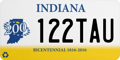 IN license plate 122TAU