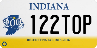IN license plate 122TOP
