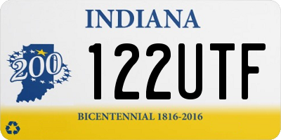 IN license plate 122UTF