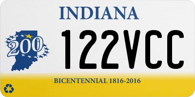 IN license plate 122VCC