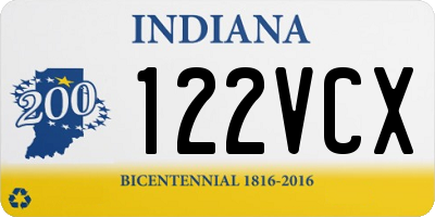IN license plate 122VCX