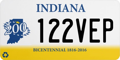 IN license plate 122VEP
