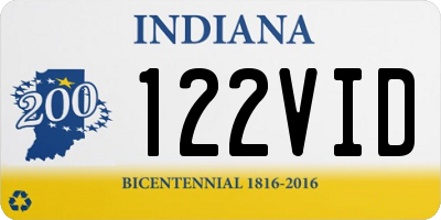 IN license plate 122VID