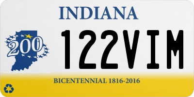 IN license plate 122VIM