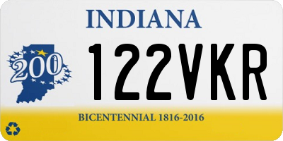 IN license plate 122VKR