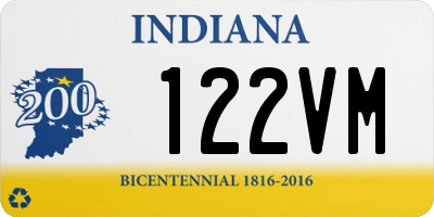 IN license plate 122VM