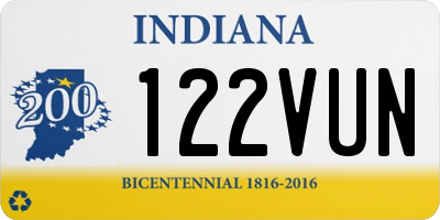 IN license plate 122VUN