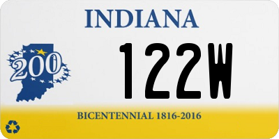 IN license plate 122W