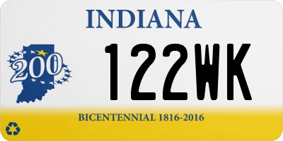 IN license plate 122WK